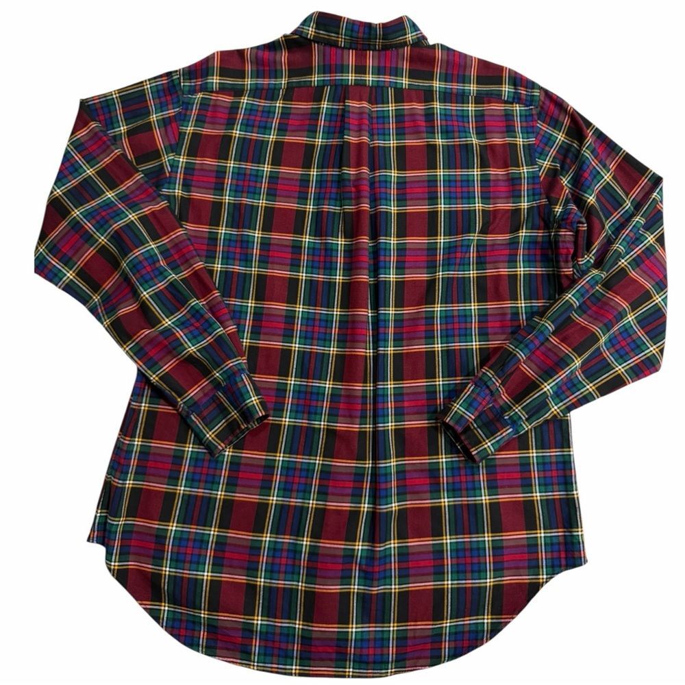Ralph Lauren Plaid Flannel Button Down Shirt Multicolor Tartan Classic Fit Large - Picture 5 of 9